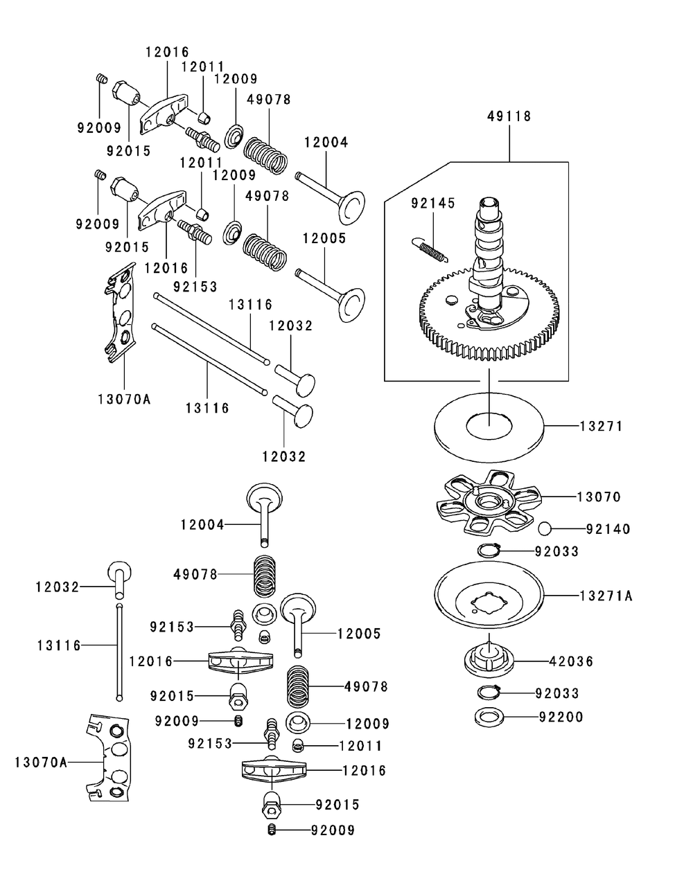 Fh680v-Hs07 Valve And Camshaft Diagram and Parts List for ENFORCER54 53AI3AGT750-23HP Cub Cadet Lawn Tractor
